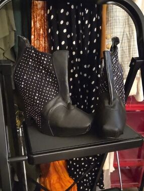 Sam Edelman Women’s Black Studded Wedge Ankle Boots